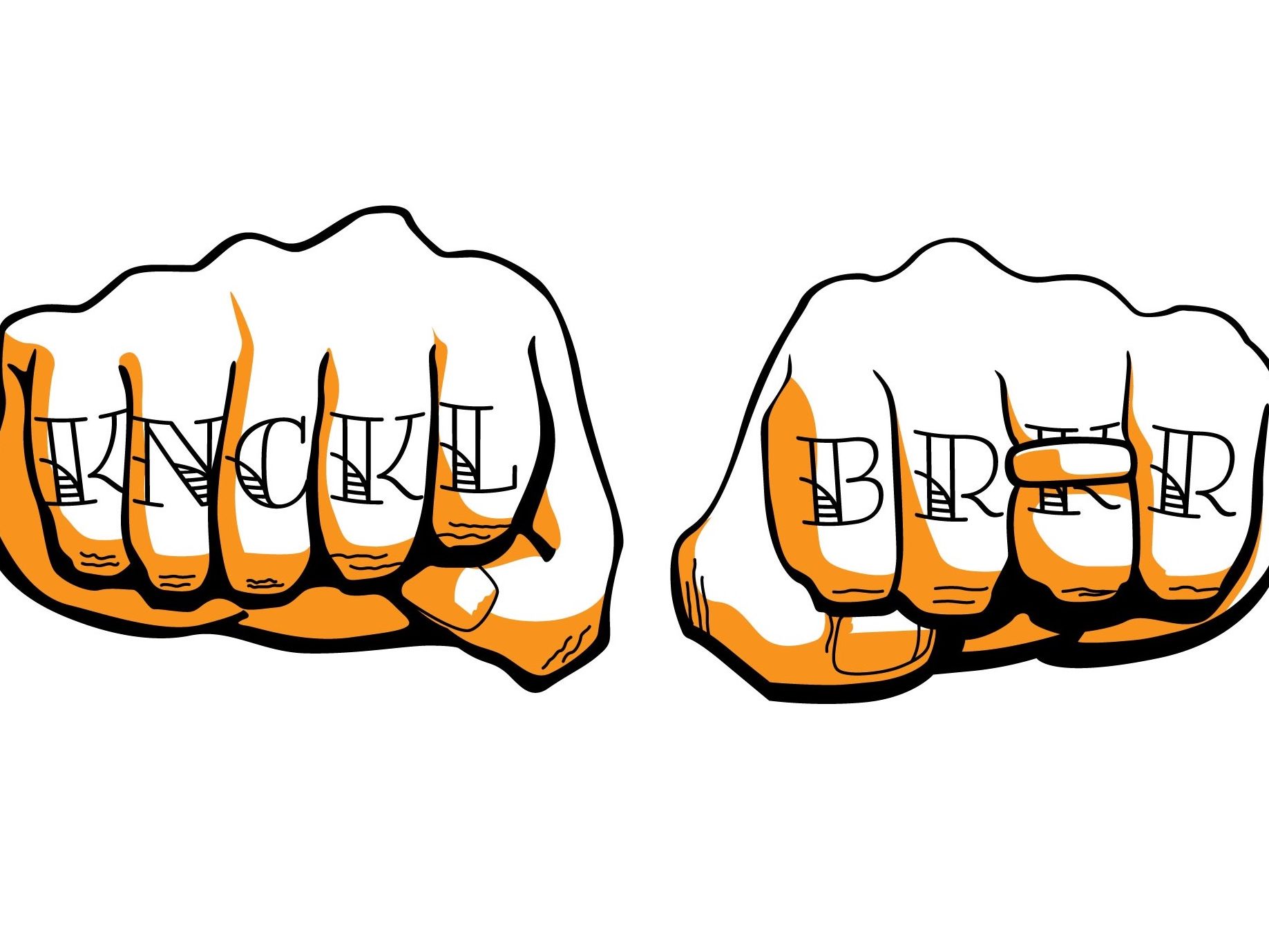 never produced concept for promotional stickers for the brass knuckle motorcycle control lever AKA KNCKL BRKR